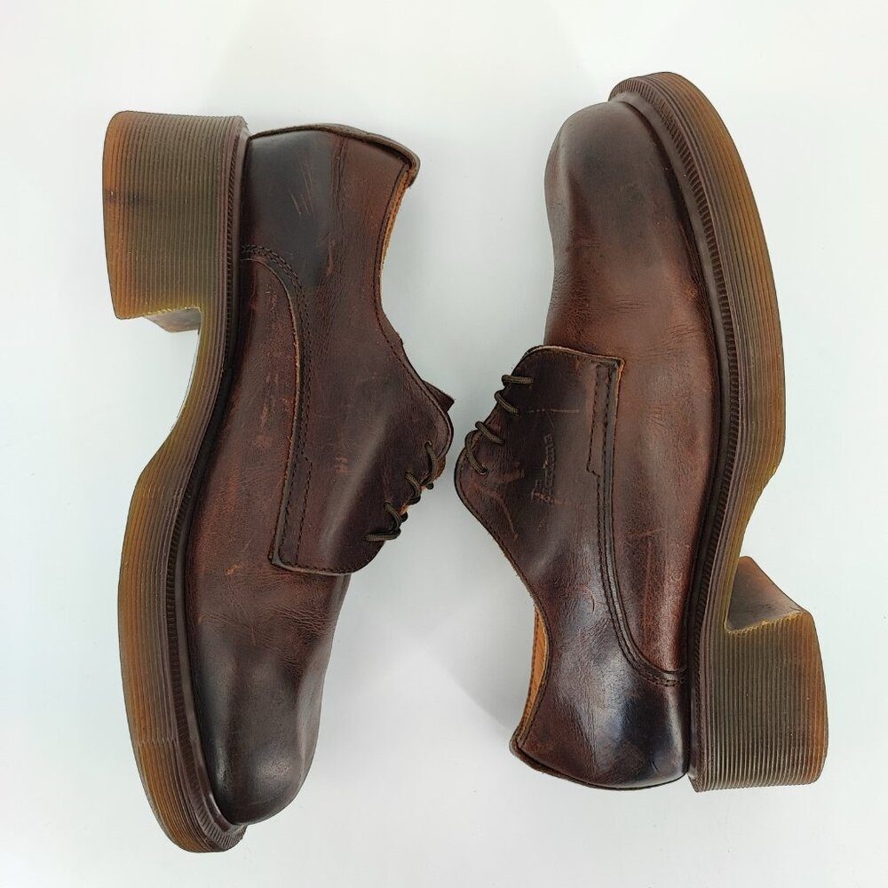 Dr. Martens Women's Size 8B US Leather Brown Block Heel Shoes Casual SM8461 - Picture 5 of 10